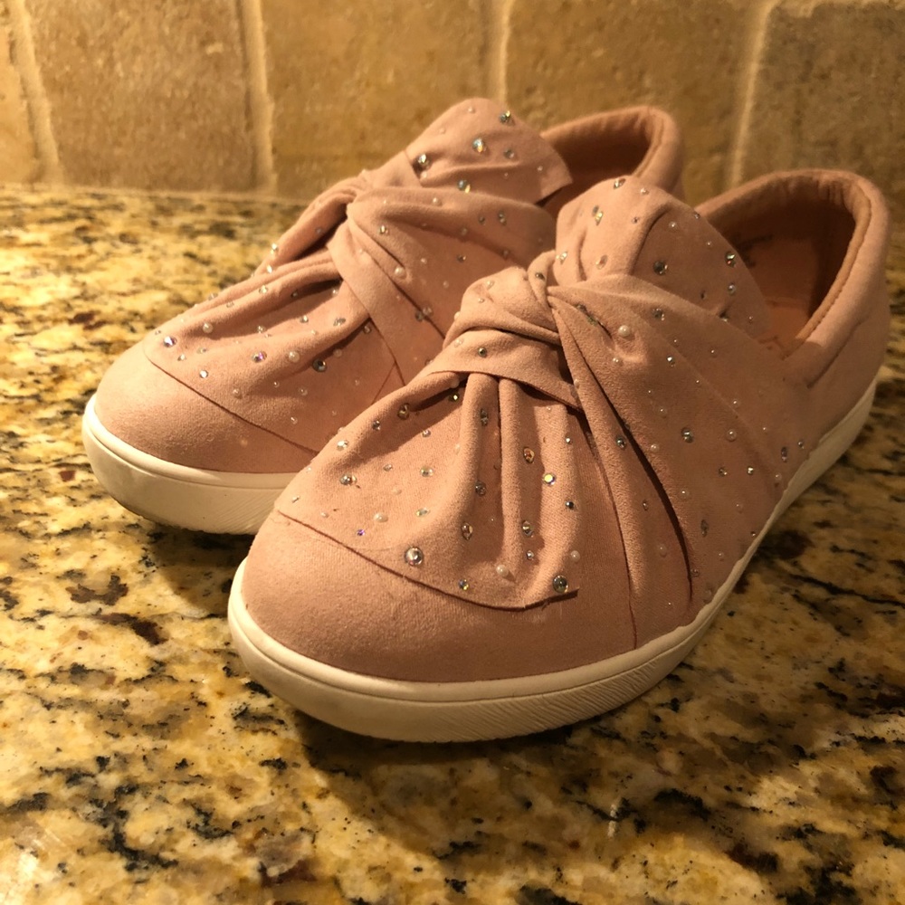 Girls peach coloured loafers Sz 2